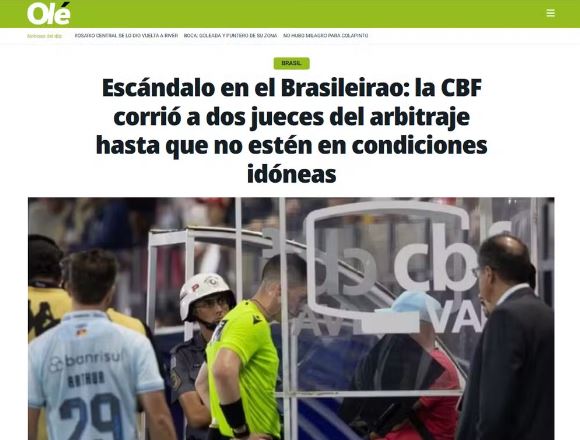Jornal argentino chama polêmicas no Brasileirão de “escândalo” após erros de árbitros
