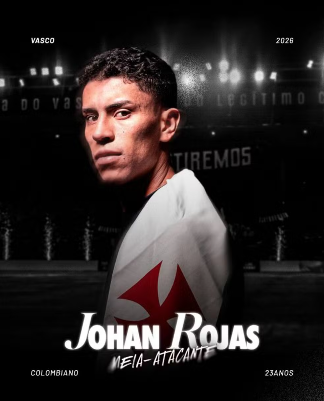 Vasco anuncia Johan Rojas, seu primeiro reforço para 2026