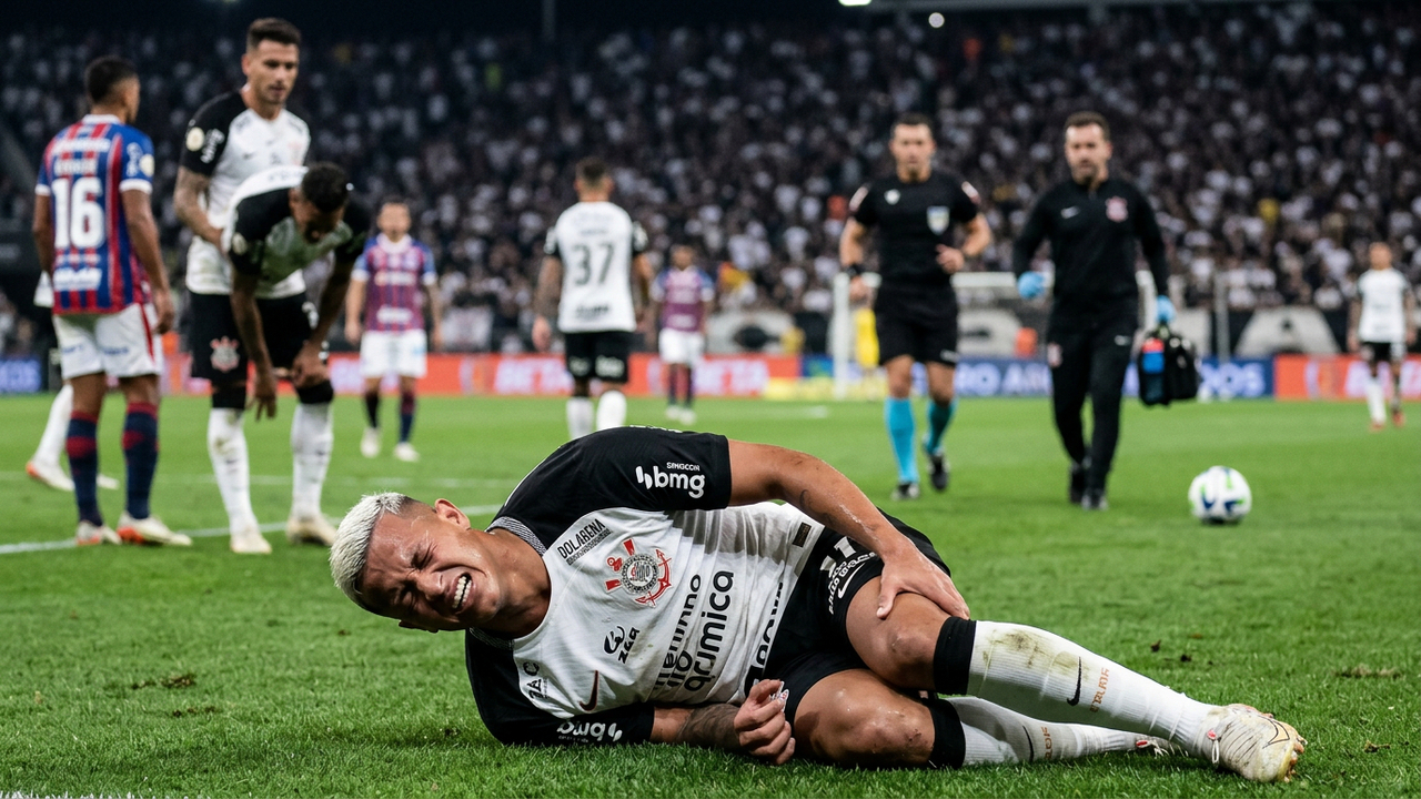Jovem promessa do Corinthians sofre ruptura do LCA e pode desfalcar a equipe por até 12 meses