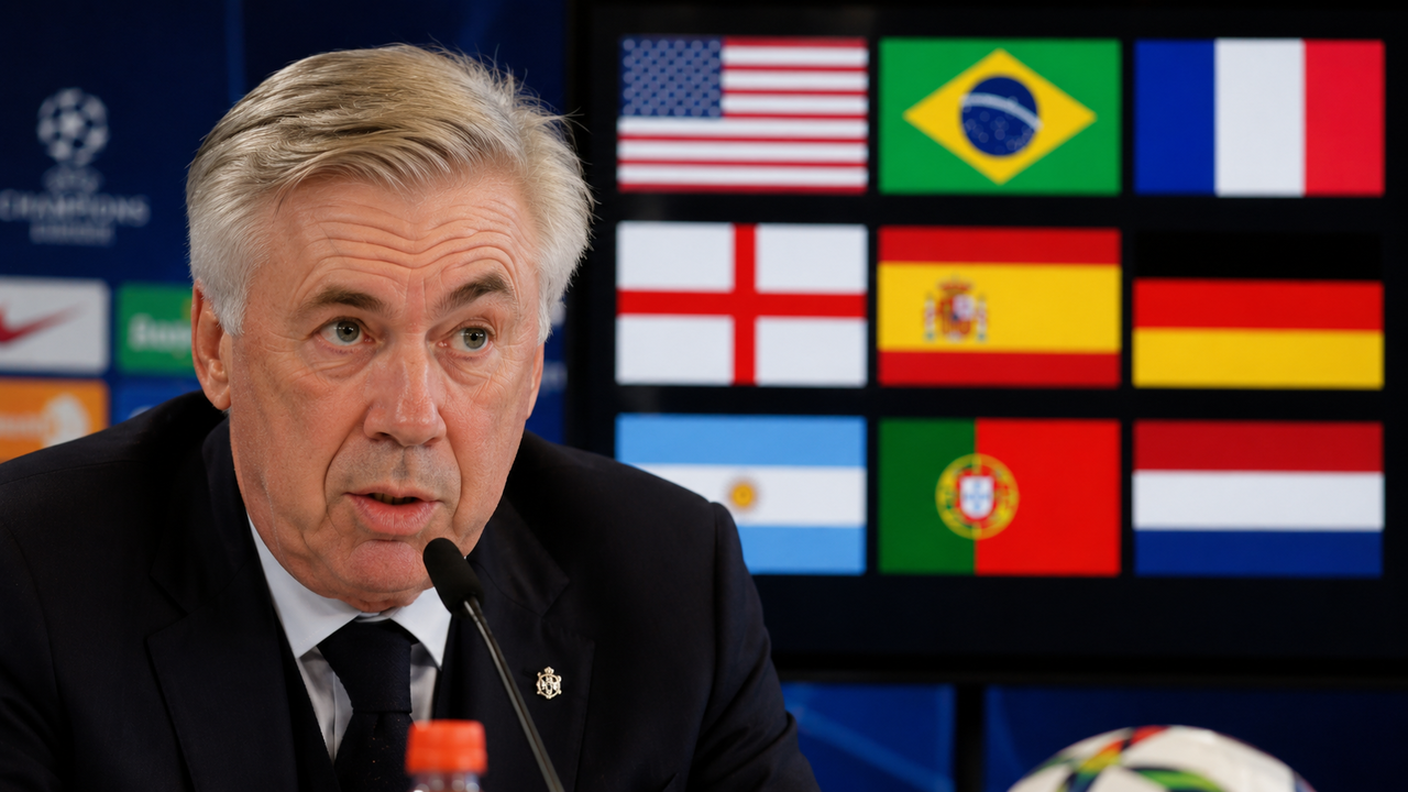 Ancelotti revelou as seis seleções que considera favoritas à Copa do Mundo de 2026