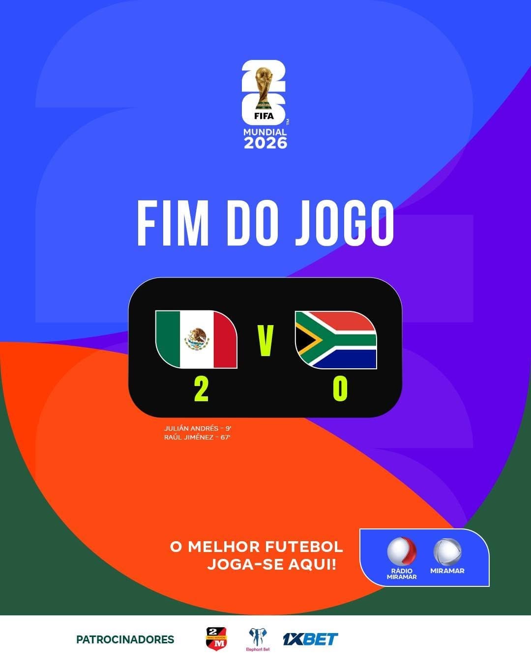 México vence África do Sul na estreia do Mundial 2026