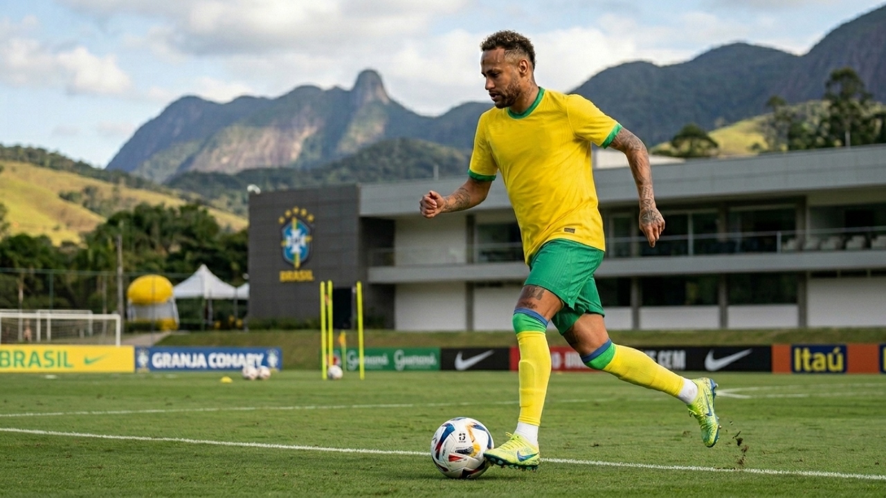 Neymar volta a treinar sem restrições e pode reforçar o Brasil contra a Escócia